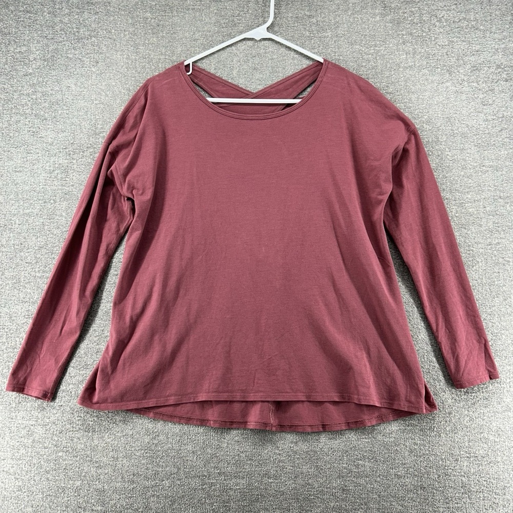 Lululemon Back Into It Shirt Pullover Women Size 6 Maroon Activewear